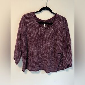 Free People Cropped Oversized Sweater
